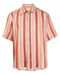 Chemise à manches courtes à rayures verticales orange (di)vision