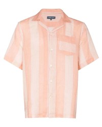 Chemise à manches courtes à rayures verticales orange Frescobol Carioca