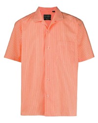 Chemise à manches courtes à rayures verticales orange Gitman Vintage