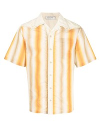 Chemise à manches courtes à rayures verticales orange Wales Bonner