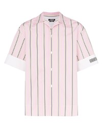 Chemise à manches courtes à rayures verticales rose Calvin Klein 205W39nyc
