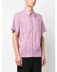 Chemise à manches courtes à rayures verticales rose Wales Bonner