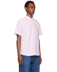 Chemise à manches courtes à rayures verticales rose Icecream