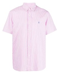 Chemise à manches courtes à rayures verticales rose Polo Ralph Lauren