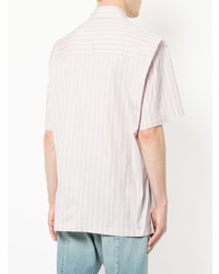Chemise à manches courtes à rayures verticales rose Ambush