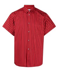 Chemise à manches courtes à rayures verticales rouge Comme Des Garcons SHIRT