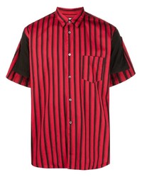 Chemise à manches courtes à rayures verticales rouge Comme Des Garcons SHIRT