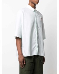 Chemise à manches courtes à rayures verticales vert menthe MAISON KITSUNÉ