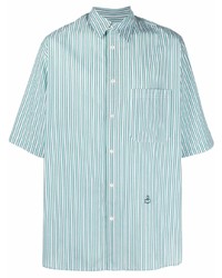 Chemise à manches courtes à rayures verticales vert menthe Isabel Marant