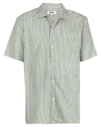 Chemise à manches courtes à rayures verticales vert menthe YMC