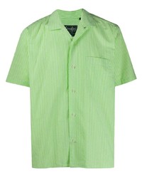 Chemise à manches courtes à rayures verticales verte Gitman Vintage
