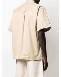 Chemise à manches courtes beige Jil Sander