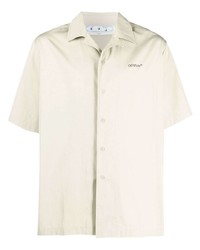 Chemise à manches courtes beige Off-White
