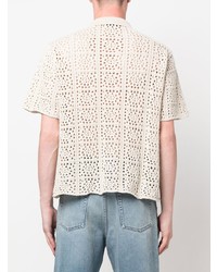 Chemise à manches courtes beige Stussy