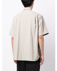 Chemise à manches courtes beige Sacai