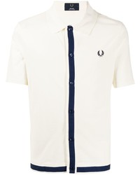 Chemise à manches courtes blanc et bleu marine Fred Perry