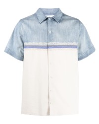 Chemise à manches courtes blanc et bleu Koché