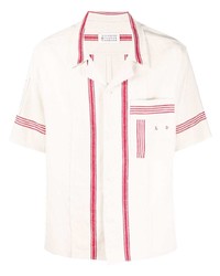 Chemise à manches courtes blanc et rouge Maison Margiela