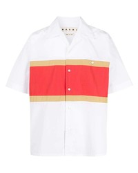 Chemise à manches courtes blanc et rouge Marni