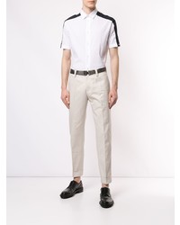 Chemise à manches courtes blanche et noire Emporio Armani