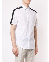 Chemise à manches courtes blanche et noire Emporio Armani