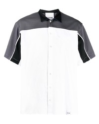 Chemise à manches courtes blanche et noire Koché