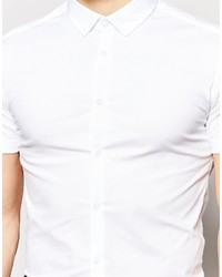 Chemise à manches courtes blanche Asos