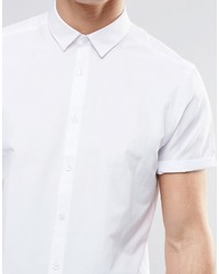 Chemise à manches courtes blanche Asos