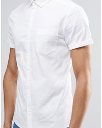 Chemise à manches courtes blanche Asos