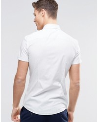 Chemise à manches courtes blanche Asos