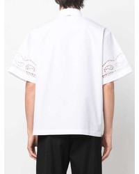 Chemise à manches courtes blanche MSGM