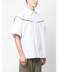 Chemise à manches courtes blanche MSGM