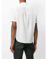 Chemise à manches courtes blanche Saint Laurent