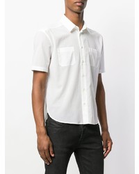Chemise à manches courtes blanche Saint Laurent