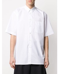 Chemise à manches courtes blanche Raf Simons