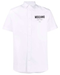 Chemise à manches courtes blanche Moschino