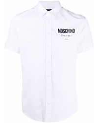 Chemise à manches courtes blanche Moschino