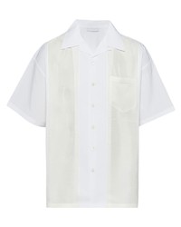 Chemise à manches courtes blanche Prada