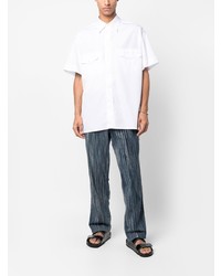 Chemise à manches courtes blanche Giorgio Armani