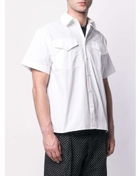 Chemise à manches courtes blanche MSGM