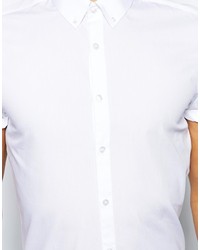 Chemise à manches courtes blanche Asos