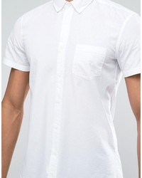Chemise à manches courtes blanche Benetton