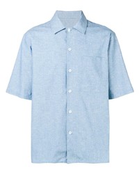 Chemise à manches courtes bleu clair Ami Paris
