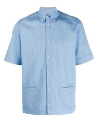 Chemise à manches courtes bleu clair Anglozine