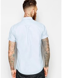 Chemise à manches courtes bleu clair Asos