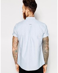 Chemise à manches courtes bleu clair Asos