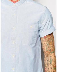 Chemise à manches courtes bleu clair Asos