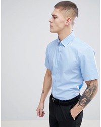 Chemise à manches courtes bleu clair Calvin Klein