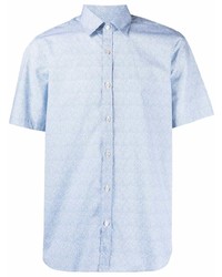 Chemise à manches courtes bleu clair Canali