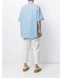 Chemise à manches courtes bleu clair Emporio Armani